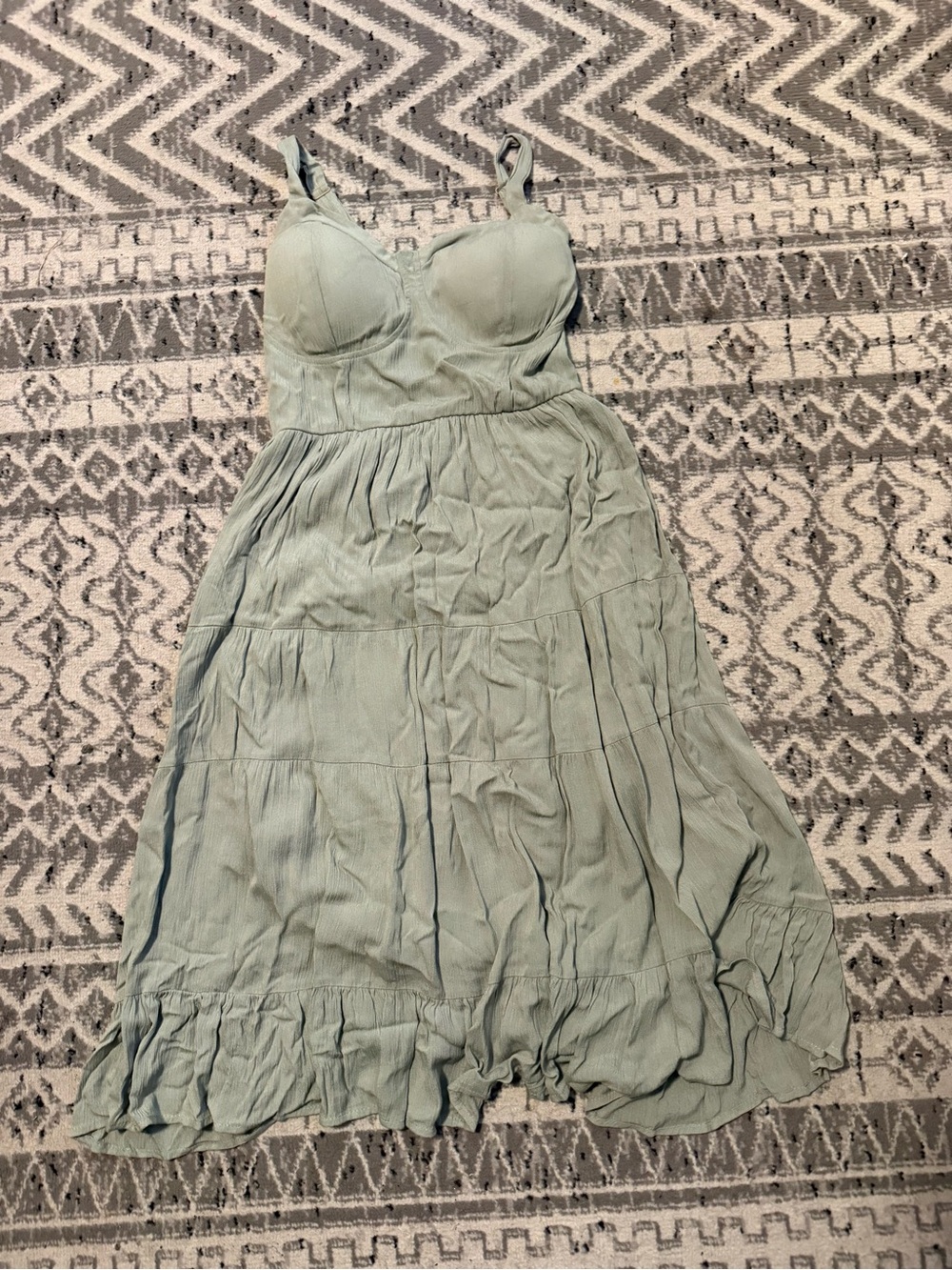Light Sage Green Women's Sundress with Built-In Bra